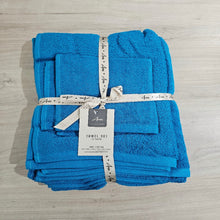 Load image into Gallery viewer, 3 pack blue towel set-cq linen