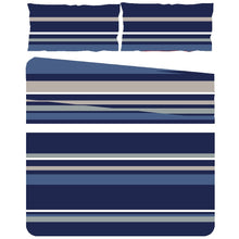 Load image into Gallery viewer, blue stripe duvet cover set - CQ Linen