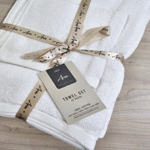 Load image into Gallery viewer, white cotton towel set- cq linen
