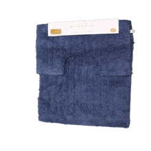 Load image into Gallery viewer, navy blue cotton  bath mat made in india -cq linen