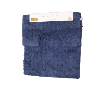 navy blue cotton  bath mat made in india -cq linen