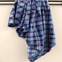 Load image into Gallery viewer, blue checked printed throw- 125x150cm -cq linen