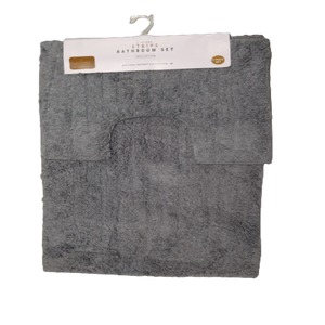 grey cotton bath mat made in india -cq linen