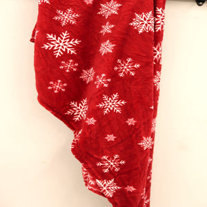 snowflake red coral fleece throw -125x150cm cq linen