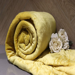 yellow flannel comforter set - cq linen