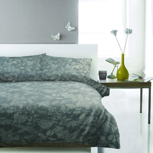 Cotton Jacquard Duvet Cover Set - Blossom Foliage - CQ Linen