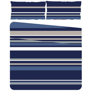 blue stripe duvet cover set - CQ Linen