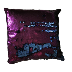 purple and blue sequin scatter cushion-cq linen