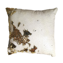 Load image into Gallery viewer, white and gold scatter cushion -cq linen