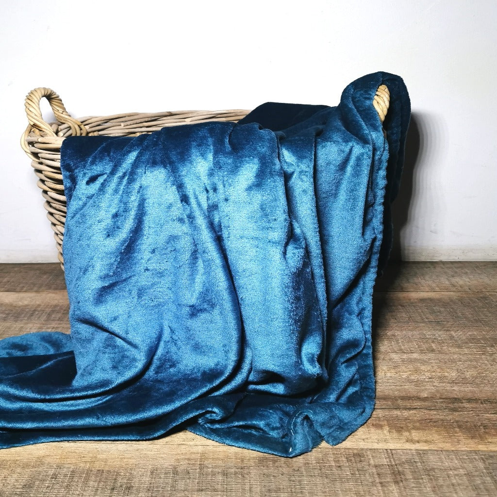 Flannel fleece throw teal 125x150cm-CQ Linen