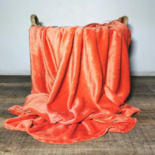 Load image into Gallery viewer, Flannel fleece throw rust 125x150cm-CQ Linen