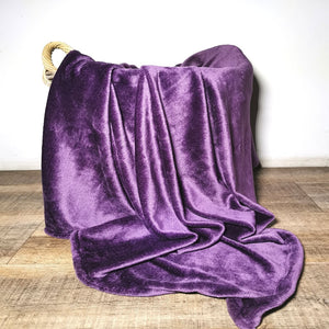 Flannel fleece throw plum 125x150cm-CQ Linen