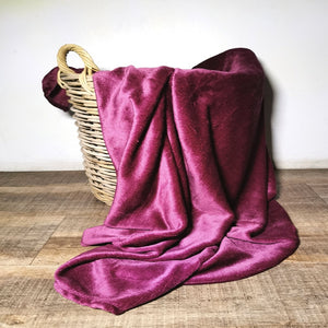 Flannel fleece throw mauve 125x150cm-CQ Linen