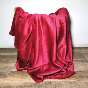 Flannel fleece throw red 125x150cm-CQ Linen