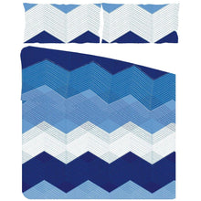 Load image into Gallery viewer, blue zag duvet cover set -CQ Linen